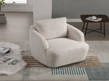 30.3"W Boucle Upholstered Swivel Accent Barrel Chair and Comfy Round Accent Single Sofa Chair, 360 W3188P400931