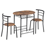 Fire Wood PVC Black Paint Breakfast Table for Couples with Curved Back 37100463