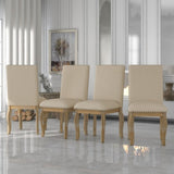 Set of 4 Dining chairs Wood Upholstered Fabirc Dining Room Chairs with Nailhead 30222012