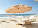 8 ft Thatched Patio Umbrella with Tilt, Hawaiian Style Beach Parasol, for Beach, Patio, Poolside & 84390617