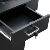 Classic Barber Station, Salon Station with Locking Drawer, Glass Door, Storage Cabinets, Dryer W2181P156759