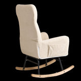 Modern Rocking Chair with High Backrest,Teddy Material Comfort Arm Rocker, Lounge Armchair for W244134105
