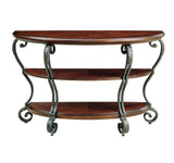 Traditional Style Brown Cherry 1pc Sofa Table Open Bottom Shelf Ornate Design Living Room Furniture B011P184986