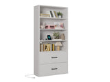 4 layers with 2 USB 2 plugs and sockets 2 drawers Triamine board 60*23.5*180cm display cabinet white 48028373