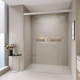 56-60 in. W x 72 in. H Double Sliding Shower Door, Semi-frameless Bypass Bathroom Sliding Door with W1573P239436