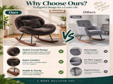 25.59"W x 33.66"D x 29.53"H Indoor Plush Rocking Chair, Soft Fluffy Lounge Rocker with Black Metal 00955809
