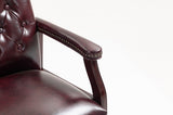 Leather Reception Guest Chairs W/Padded Seat and Arms Ergonomic Mid-Back Office Executive Side Chair W1333P338901