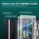 ORIKOOL Beverage Refrigerators Cooler 53 inch 3 Glass Door Back Bar, 480 Cans Commercial Display Bar W2095P162741