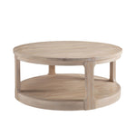 ZUN 40inch Large Curved 2 Tier Traditional Round Circle Wooden Center Coffee Table,Rounded Table with W2582P202644