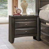 Wooden Nightstand with 2 Drawers and 1 Tray, Gray Oak B016P253013