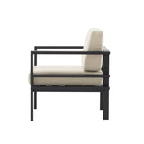 27.7'' Modern Outdoor Lounge Chair with Aluminum Frame, Weather-Resistant Cushions, Sleek Design, N767P237029B