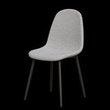 Dining Chairs Set of 4 modern kitchen dining chairs, linen padded seats, and sturdy black metal leg W1727P237778