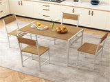 4 PCS Industrial Dining Chairs, 330LBS Capacity Metal Frame Kitchen Side Chairs, Natural 84730965