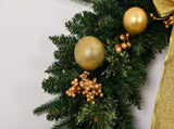 24in Pre-lit Battery Powered Christmas Wreath with Remote, Lighted Artificial Xmas Wreath with 50 01478929