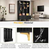 ON-TREND Modern Large Storage Hall Tree with Bench, Multi-functional Storage Bench with High Gloss N721P180460B