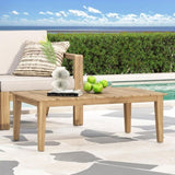 Acacia Wood Outdoor Coffee Table, Light Brown, 14'' H X 23.5'' W X 39.5'' L 72767.00MLBRN