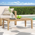 ZUN Acacia Wood Outdoor Coffee Table, Light Brown, 14'' H X 23.5'' W X 39.5'' L 72767.00MLBRN