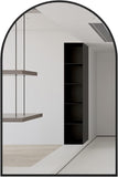 24x32 Inch Black Metal Framed Arched Bathrrom Mirror for Wall. W2203P303822