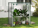 White Portable Mini Greenhouse 39"x20"x59" Tool-Free Assembly PE Grid Cover Grow Tent for Balcony 11199391