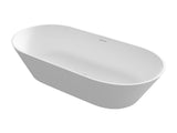 63 Inch Solid Surface Soaking Bathtub for Bathroom, Matte White T3785P490211