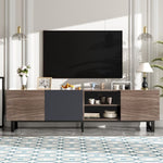 ZUN Modern TV with 3 Cabinets& Open Shelves, Color-matching Media Console Table for TVs up to 80'', N710P174923P