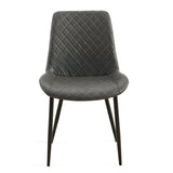 Dark Grey Leathaire Dining Chairs Set of 2,Mid-Century Modern Leathaire Chairs Kitchen Living Room W1164P225826