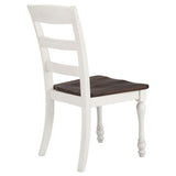 Dark Cocoa and White Ladder Back Side Chair B062P153703