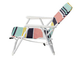 56*60*63cm 100kg Oxford Cloth White Iron Frame Beach Chair Color 30560940