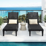 2-Piece Outdoor Chaise Lounges Resin Pool Lounge Chairs Outdoor Chaise Lounge Chair Set with N719P293384B