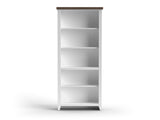 72 inch high 5-shelf Bookcase, No Assembly Required, Jasmine Whitewash and Barnwood Finish B108P160168