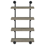 Black and Grey Driftwood Metal 24-inch Wall Shelf B062P153482