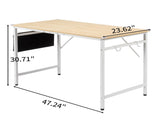 Oak-colored SG001FD P2 particleboard iron pipe 120cm cut-out computer desk with non-woven fabric 27487135