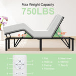 ZUN Adjustable Bed Base Frame Head and Foot Incline Quiet Motor Queen Size Zero Gravity, Dual USB A+C W1038P235720