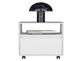 Nightstand 20"H, with One Open Shelf, 1 Drawer and Casters, White B097133213
