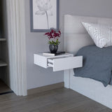 ZUN Milano Floating Nightstand , End Table, Side Table Wall-Mounted with Drawer -White -Bedroom B200137822