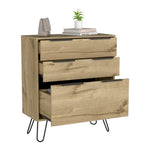 ZUN Praga Dresser, Three Drawers, Superior Top, Hairpin Legs B128P148795