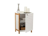 2 Shelf Bamboo Floor Cabinet in White 89311600