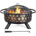 ZUN Fire Pit 36in Outdoor Wood Pits Wood Large Fire Bowl for Outside BBQ Bonfire Patio with W2837P197807