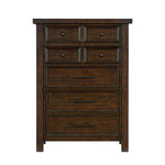 ZUN Classic Bedroom Brown Finish 1pc Chest of Drawers Mango Veneer Wood Transitional Furniture B01151900