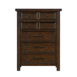 ZUN Classic Bedroom Brown Finish 1pc Chest of Drawers Mango Veneer Wood Transitional Furniture B01151900