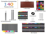 140Pcs Art Supplies Kit with Wooden Case, Drawing Painting Set Includes Colored Pencils, Oil 85998406