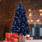 ZUN 9ft Pre-Lit Black Christmas Tree, Full Halloween Xmas Artificial Tree 3176 Branch Tips, 750 Lights, W1773P203628