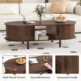 48 inch vintage coffee table with sliding slot door 82296919