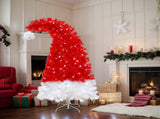 6FT Artificial Christmas Tree with LED Light, Santa's Hat Shape Artificial Whimsical Xmas Tree with PX283442AAF