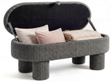 Gray 42 Inch Corduroy Storage Bench, Plush Foam Cushion & Hidden Compartment, 400LBS Seat Weight 51915597