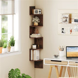 5-layer brown wall mounted corner stand/bookshelf 94784813