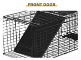 32" Live Animal Cage Trap, Heavy Duty Folding Raccoon Trap, Humane Cat Trap with Handle, Black 38457316