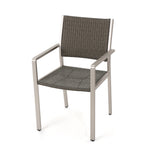 ZUN Cape Coral Outdoor Wicker Dining Chairs with Aluminum Frames, 2-Pcs Set, Grey 60449.00