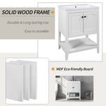 ZUN 24" Bathroom Vanity Base Only, Soild Wood Frame, Bathroom Storage Cabinet with Doors and Open Shelf, WF287735AAK