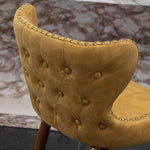 ZUN Nevis Mid-century Modern Faux Leather Tufted Nailhead Trim Counter Stool Set of 2, Yellow T2574P165100